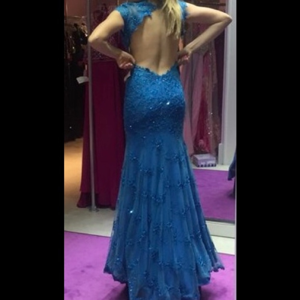 Jovani turquoise gown